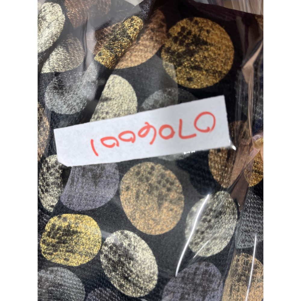 Eloquii by The Limited Metallic Polka Dot Pleated Neck Blouse Black Gold 14/16 - Picture 4 of 4